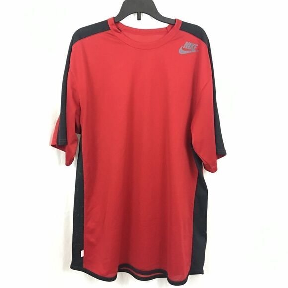 Nike Dri-fit Mens Activewear red and Black top M - Picture 1 of 7